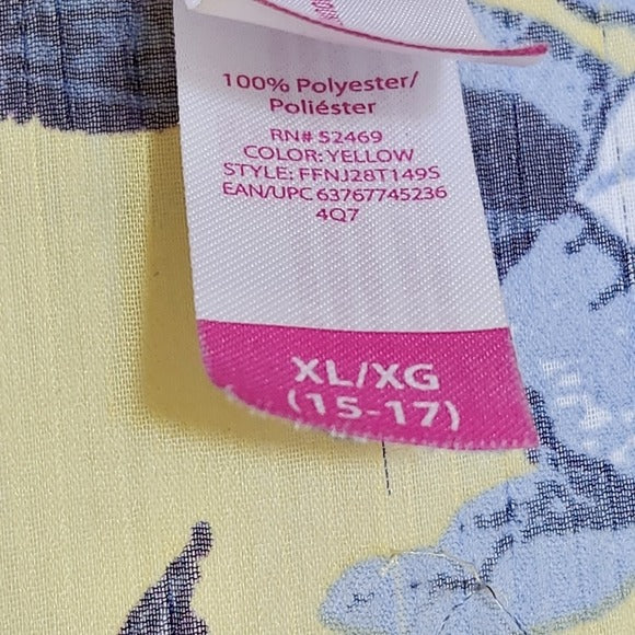 No Boundaries Sheer Yellow Floral Kimono with Tie Front Size XL 15-17