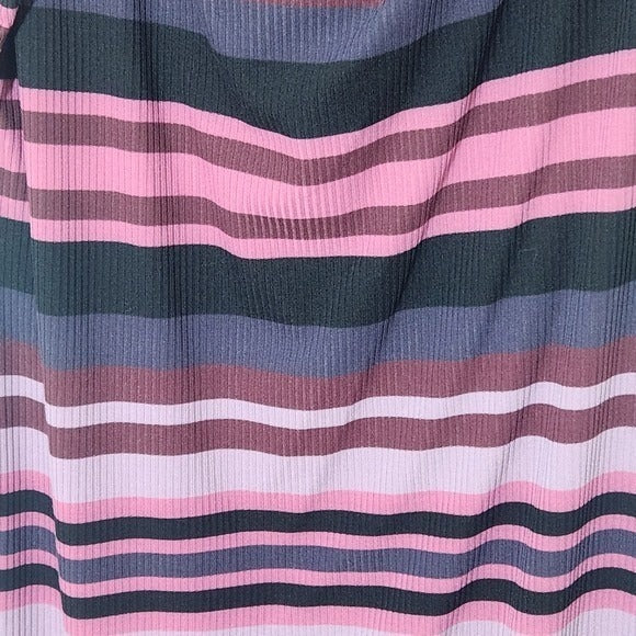 Lane Bryant Striped Pink and Purple Ribbed Knit Midi Dress Size 22/24