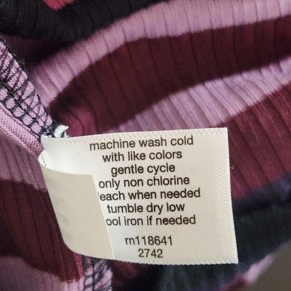 Lane Bryant Striped Pink and Purple Ribbed Knit Midi Dress Size 22/24
