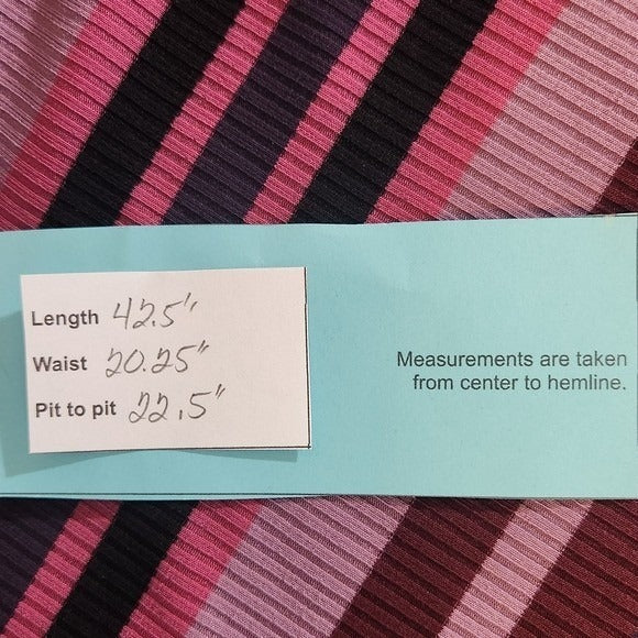 Lane Bryant Striped Pink and Purple Ribbed Knit Midi Dress Size 22/24