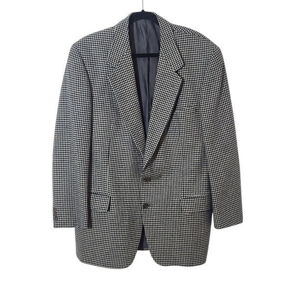 Ermenegildo Zegna Men’s Blazer Size 54L Houndstooth Sport Coat