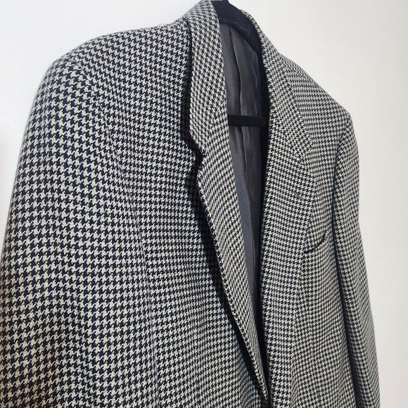 Ermenegildo Zegna Men’s Blazer Size 54L Houndstooth Sport Coat