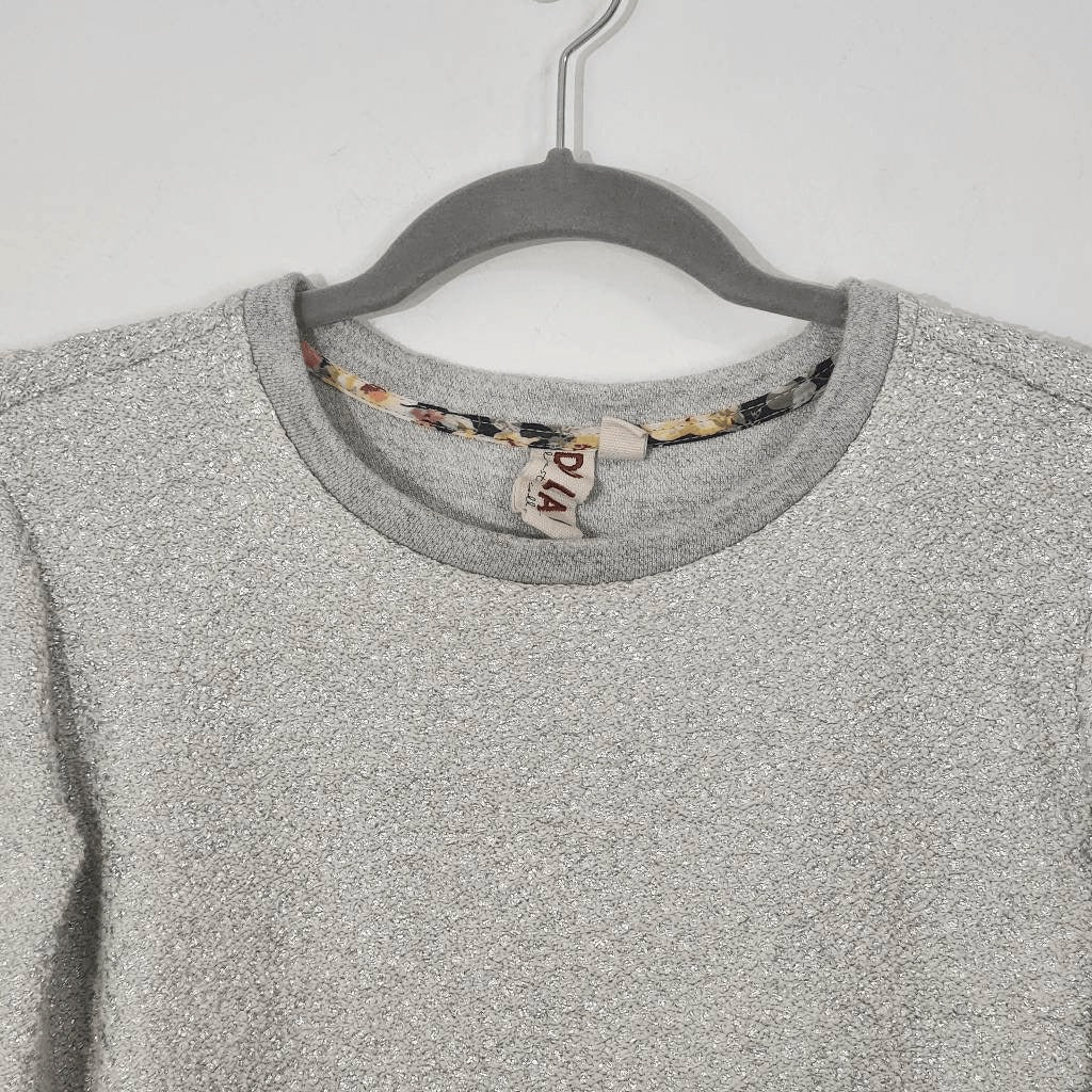 Dolan Left Coast Collection Gray Metallic Textured Knit Sweatshirt Size Small