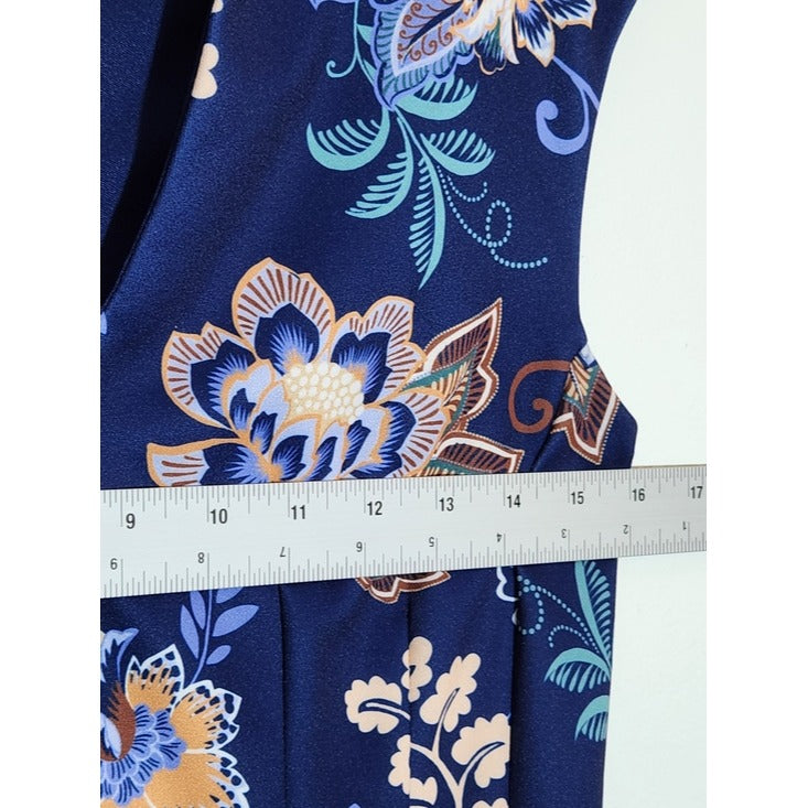 Vince Camuto Blue Floral Fit and Flare Dress Size 4 Wedding Guest Dress