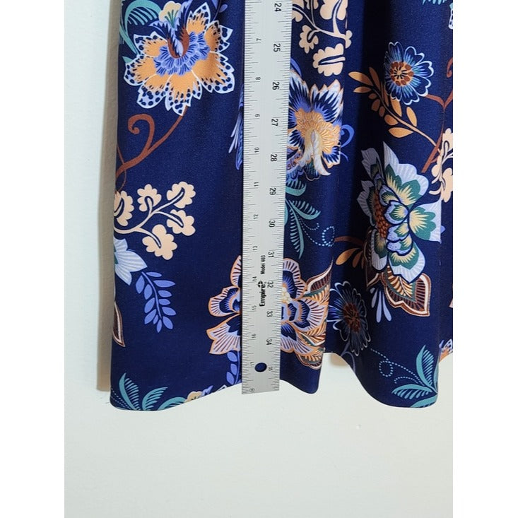 Vince Camuto Blue Floral Fit and Flare Dress Size 4 Wedding Guest Dress