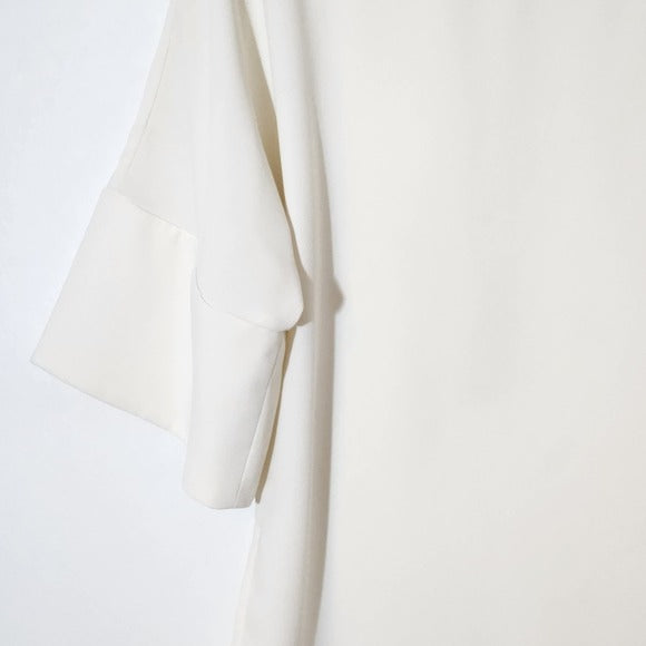 Amanda Uprichard Cream Blouse with Full Elbow Sleeves Size Medium