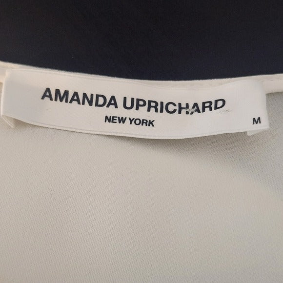 Amanda Uprichard Cream Blouse with Full Elbow Sleeves Size Medium
