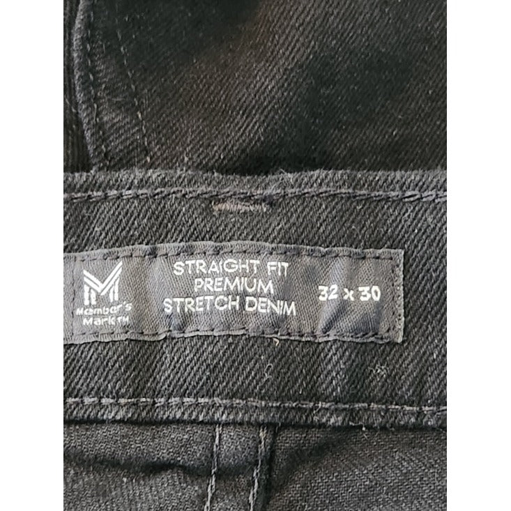 Member's Mark Mens Black Straight Leg Jeans Size 32 x 30 NWOT