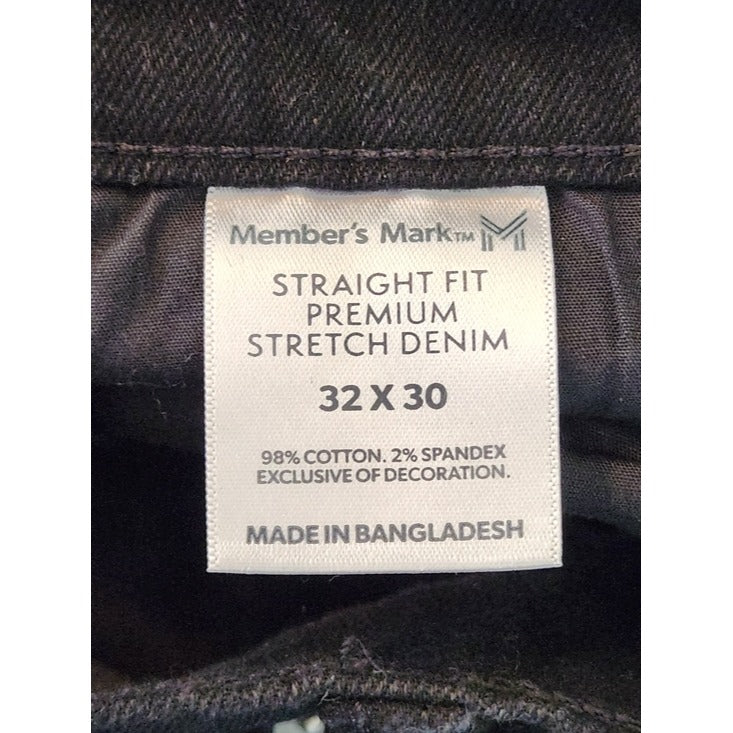 Member's Mark Mens Black Straight Leg Jeans Size 32 x 30 NWOT