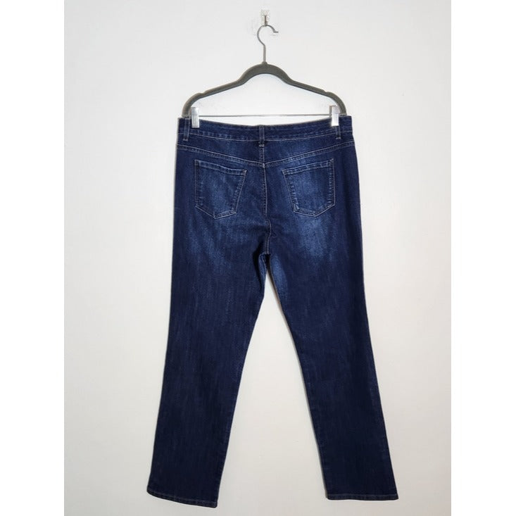 Bandolino Caroline Dark Wash Straight Leg Jeans Size 14