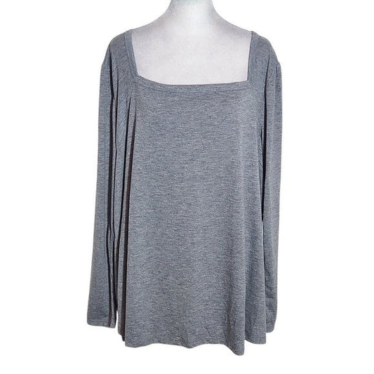 Lane Bryant Gray Long Sleeve Tee with Sparkly Accent NWT Size 22/24 Gray T-Shirt