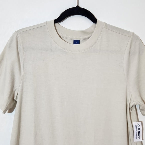 Old Navy Cream Short Sleeve Mini T-Shirt Dress NWT Size Small Mini Cream Dress