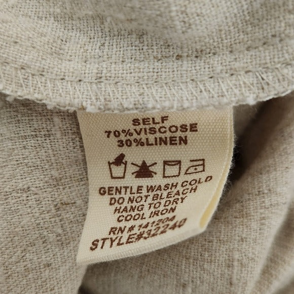 Hem and Thread Natural Jumpsuit with Open Back Size Small, New