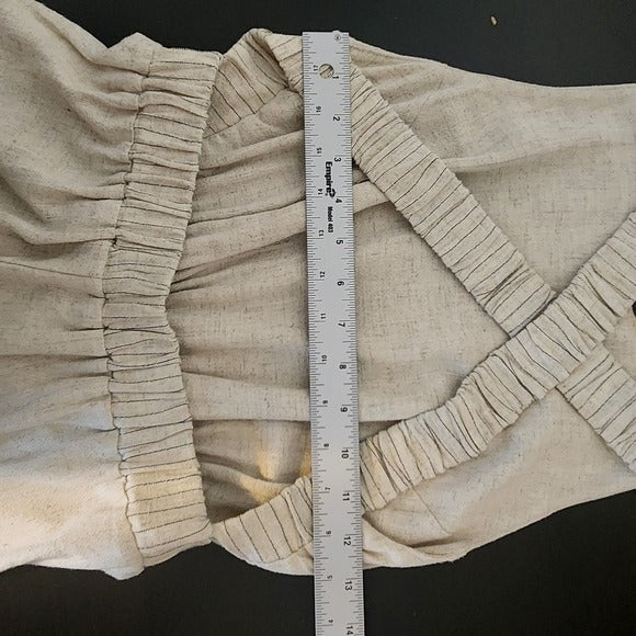 Hem and Thread Natural Jumpsuit with Open Back Size Small, New