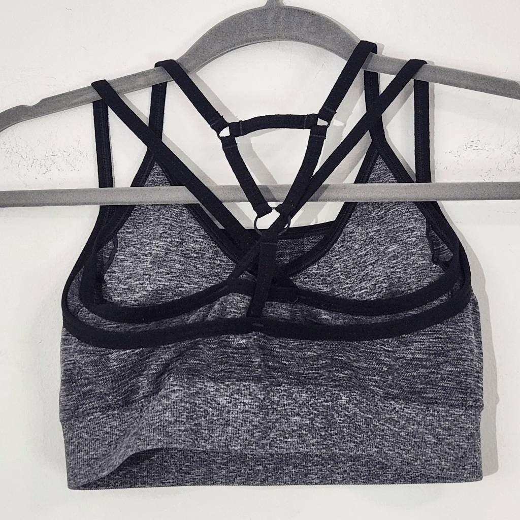 Gymshark Gray Sports Bra Size Small Gym Shark Gray and Black Sports Bra