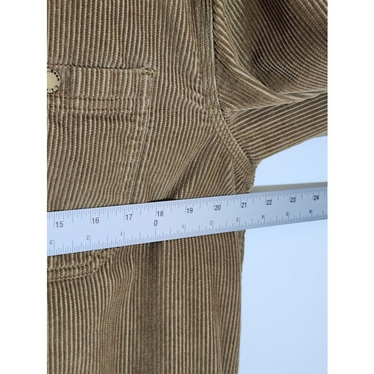 L.L. Bean Mens Brown Corduroy Sherpa Lined Shacket Size Medium Traditional Fit