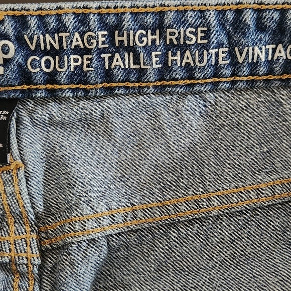 Gap Vintage Button-Fly High-Rise Distressed Cropped Jeans Size 16