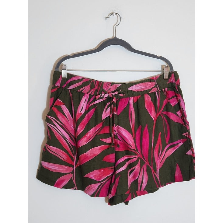 Time and Tru Green and Pink Tropical Print Matching Set Size XL (16-18) NWT