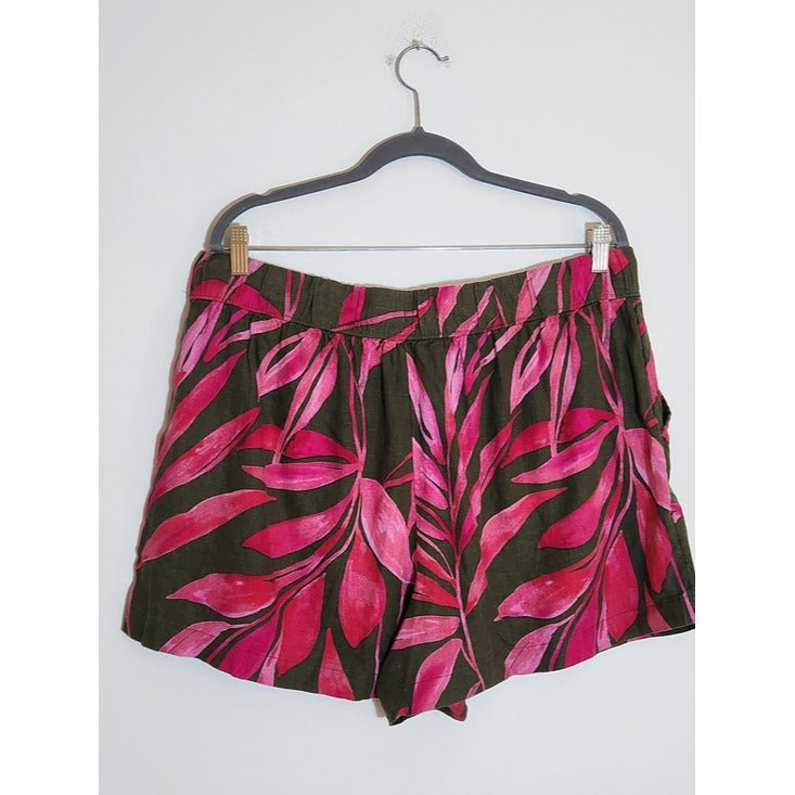 Time and Tru Green and Pink Tropical Print Matching Set Size XL (16-18) NWT
