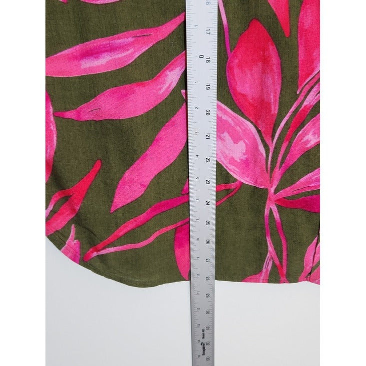 Time and Tru Green and Pink Tropical Print Matching Set Size XL (16-18) NWT