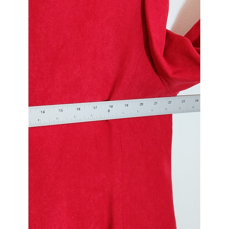 Alfred Dunner Red Faux Suede Blazer Jacket Size 18 Petite NWT