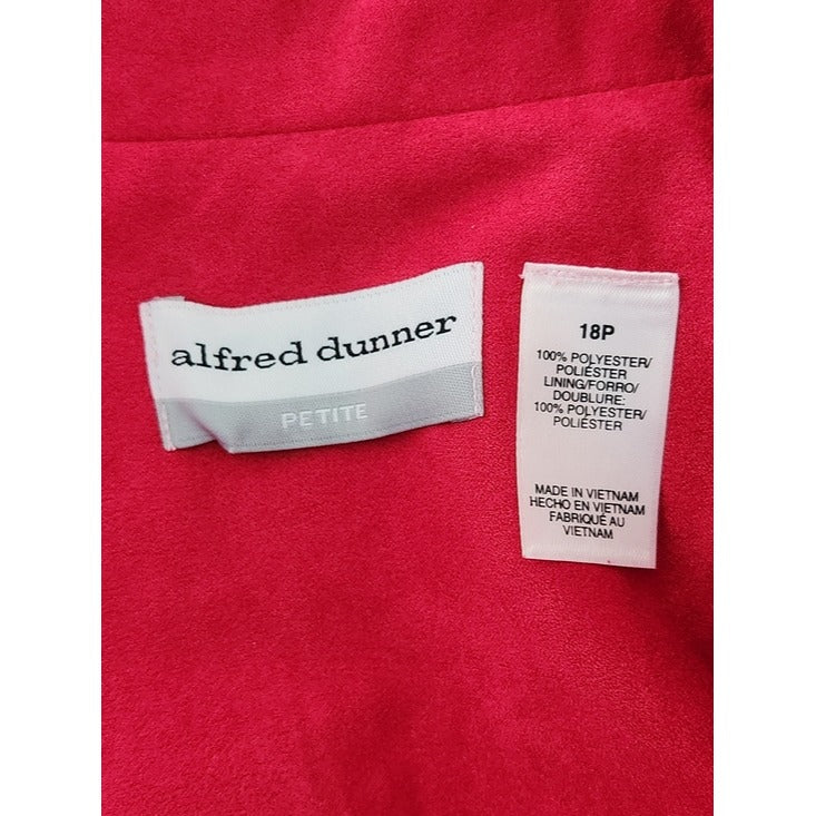 Alfred Dunner Red Faux Suede Blazer Jacket Size 18 Petite NWT