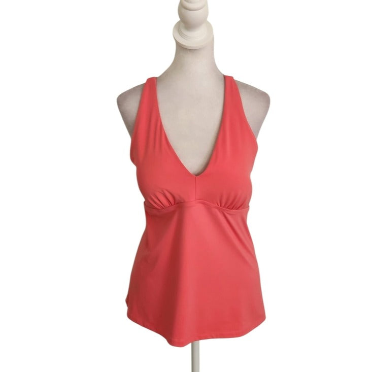 Athleta Pink Tie Back Tankini Swim Top Size Large