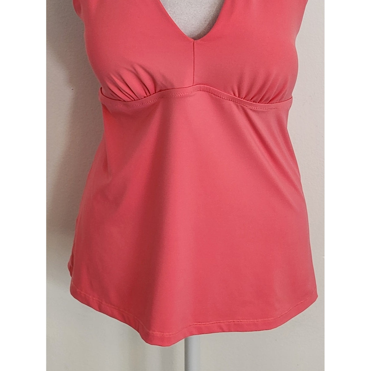 Athleta Pink Tie Back Tankini Swim Top Size Large