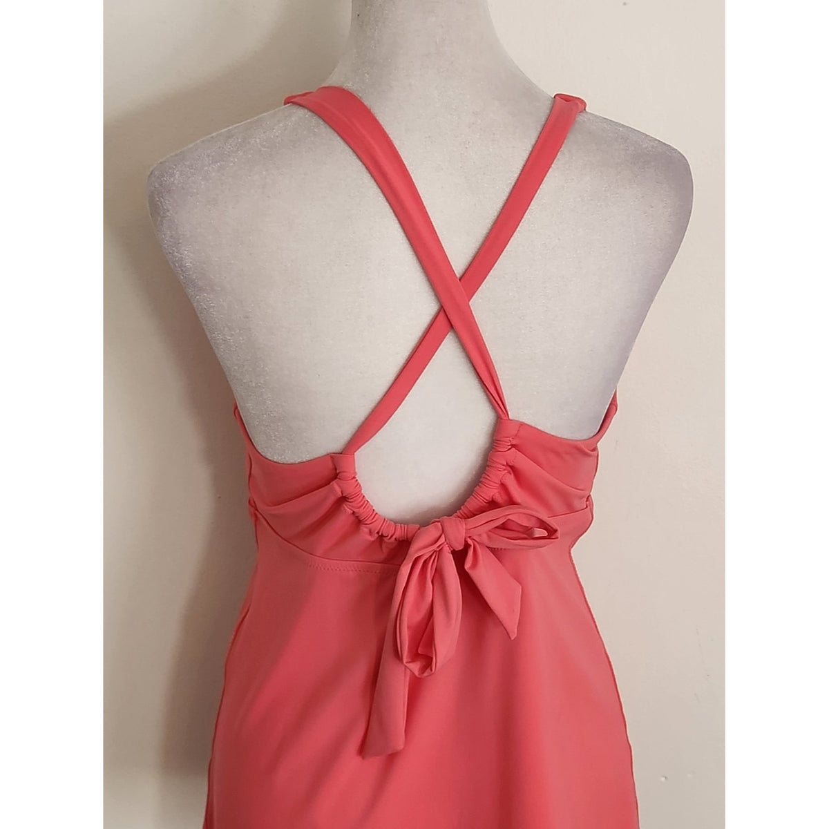Athleta Pink Tie Back Tankini Swim Top Size Large