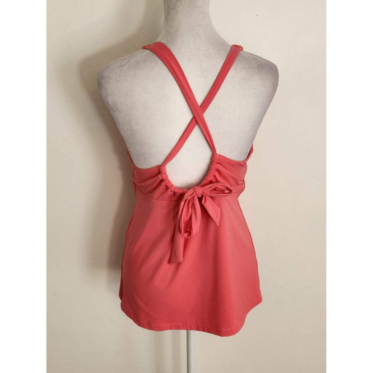 Athleta Pink Tie Back Tankini Swim Top Size Large