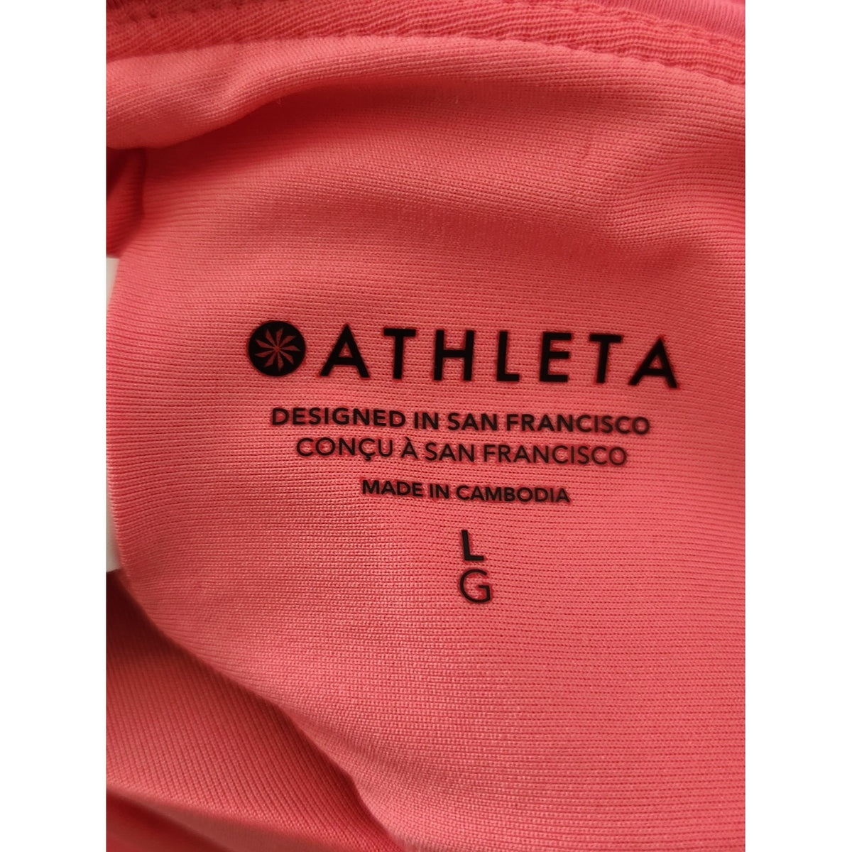 Athleta Pink Tie Back Tankini Swim Top Size Large
