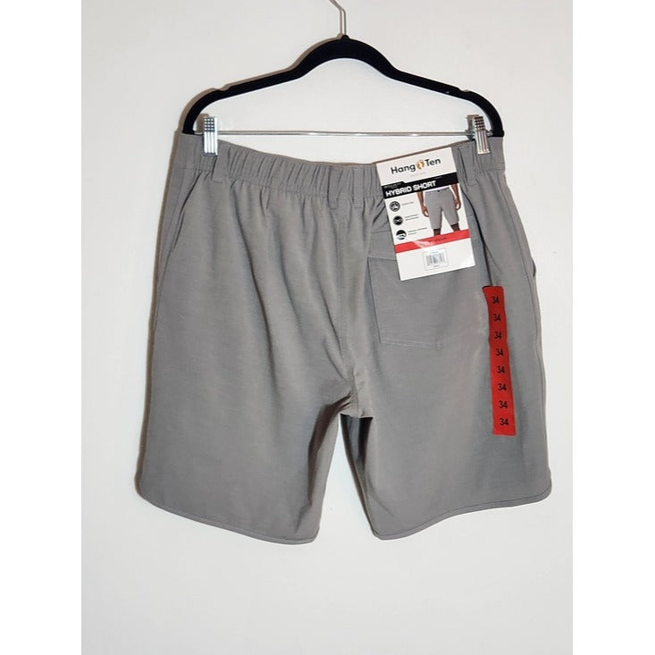 Hang Ten Mens 9-inch Inseam Gray Shorts NWT Size 34