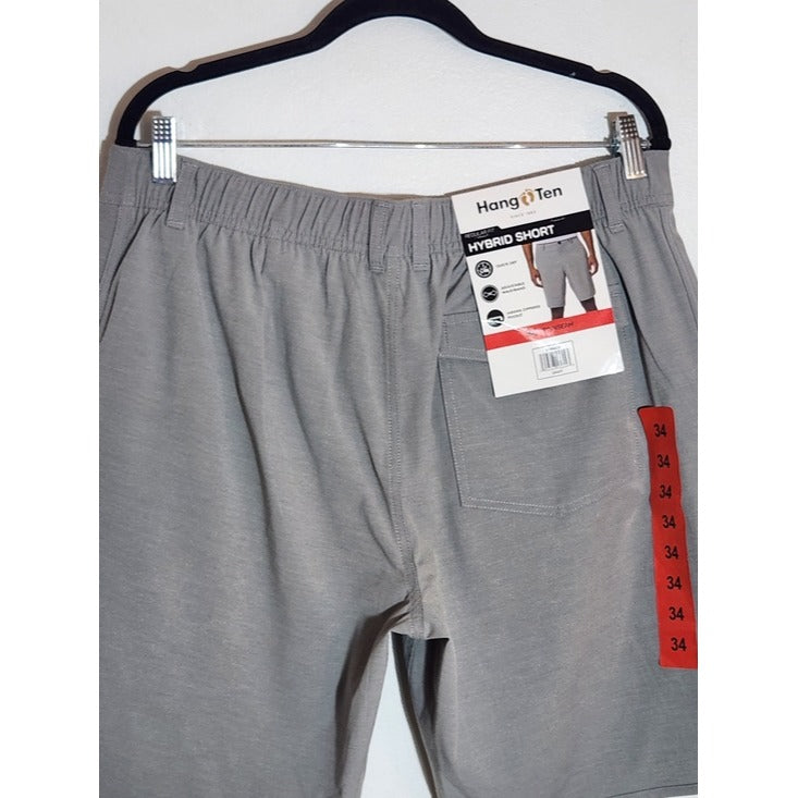 Hang Ten Mens 9-inch Inseam Gray Shorts NWT Size 34