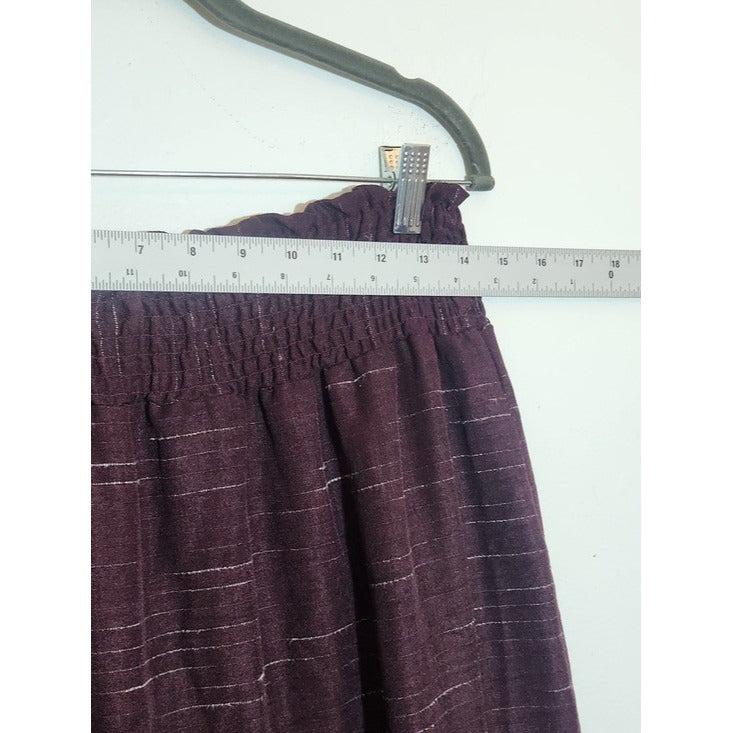 Deja Bleu Premium Eggplant Purple Tiered Peasant Maxi Skirt Size Medium