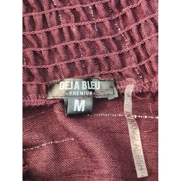 Deja Bleu Premium Eggplant Purple Tiered Peasant Maxi Skirt Size Medium
