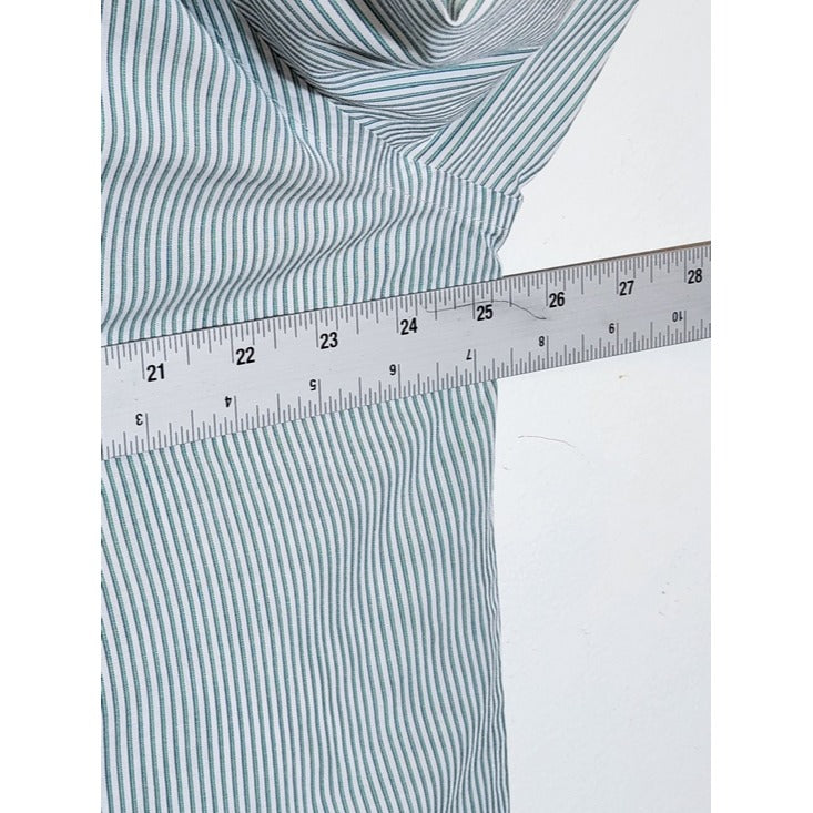 Stafford Green and White Stripe Button Up Dress Shirt Size 18 34/35 NWOT