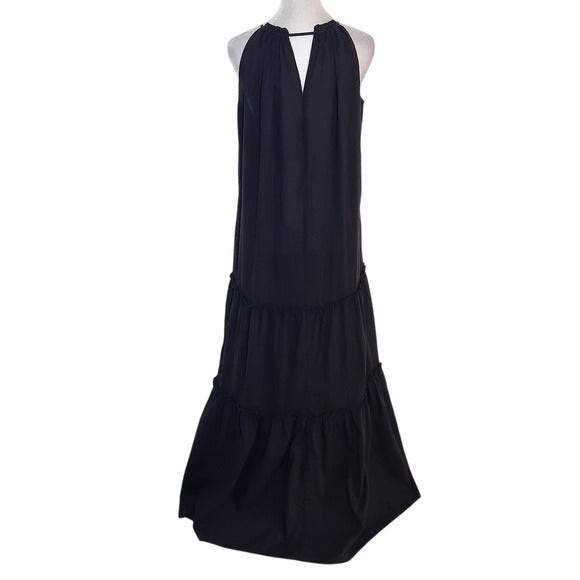 INC International Concepts Black Semi-Sheer Sleeveless Maxi Dress Size Medium