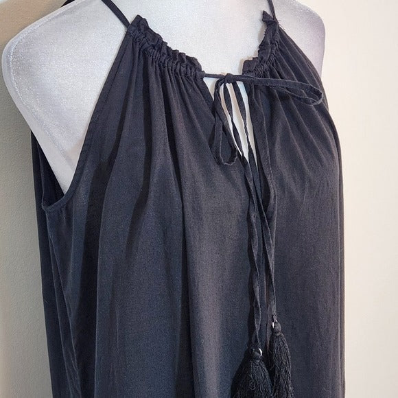 INC International Concepts Black Semi-Sheer Sleeveless Maxi Dress Size Medium