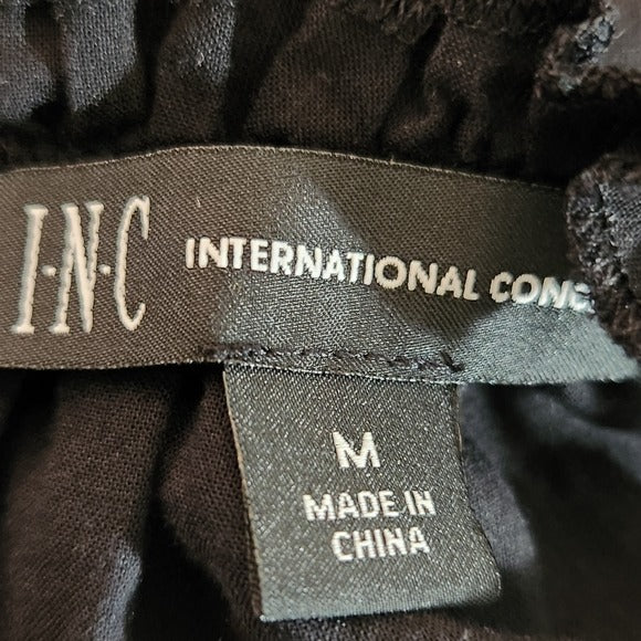 INC International Concepts Black Semi-Sheer Sleeveless Maxi Dress Size Medium