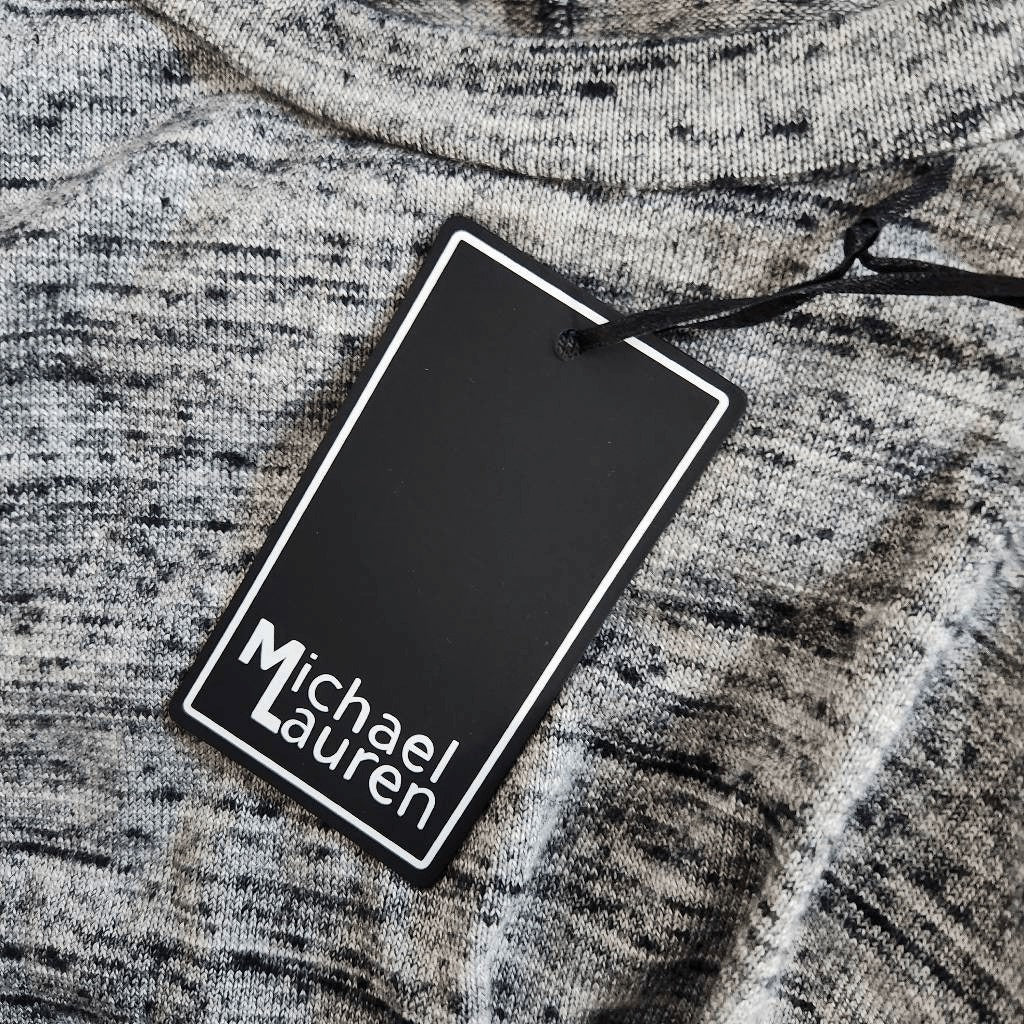 Michael Lauren Gray Long Sleeve Knit Dress NWT Size Medium Gray Shift Dress