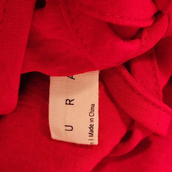 Exlura Red Tiered Mini Dress with Open Back Size Large