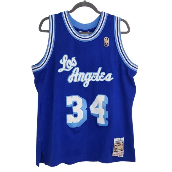 Mitchell & Ness Blue LA Lakers Shaquille O'Neal #34 Swingman Jersey Size Large