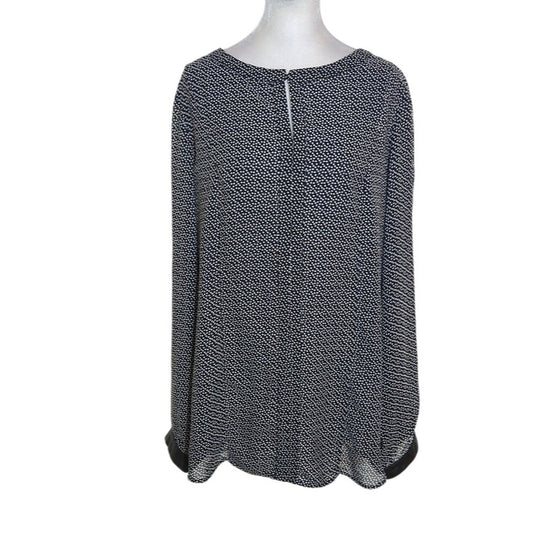 Adolfo Dominguez Black and White Polka Dot Blouse Size 10
