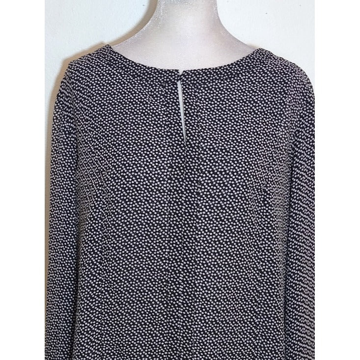 Adolfo Dominguez Black and White Polka Dot Blouse Size 10