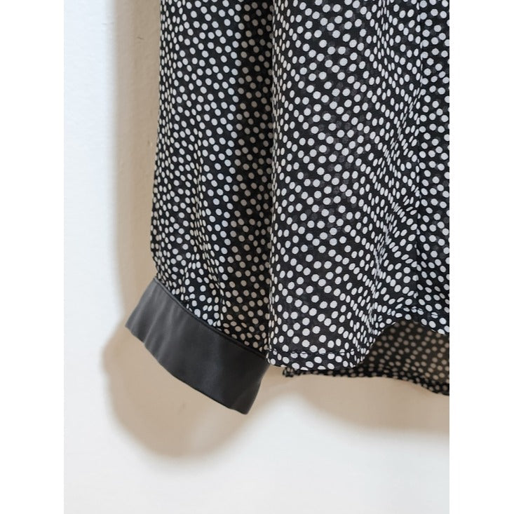 Adolfo Dominguez Black and White Polka Dot Blouse Size 10