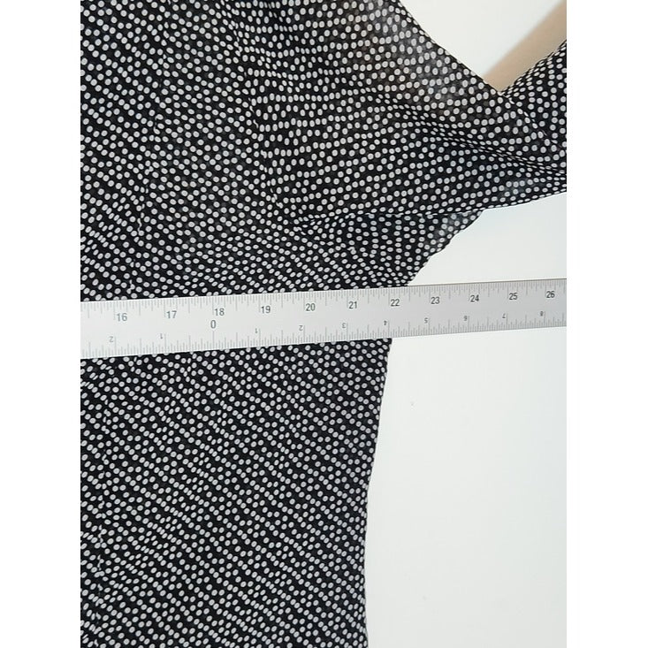 Adolfo Dominguez Black and White Polka Dot Blouse Size 10