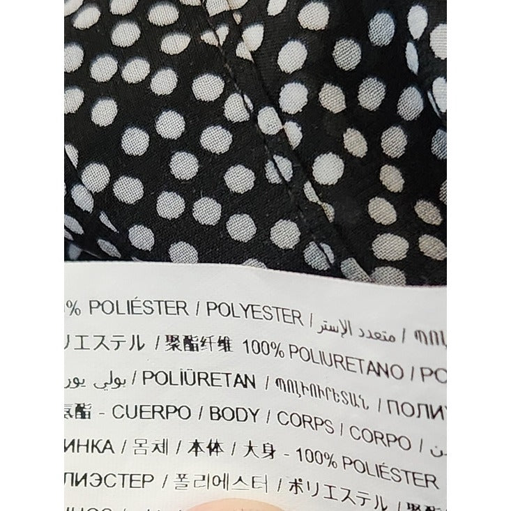 Adolfo Dominguez Black and White Polka Dot Blouse Size 10