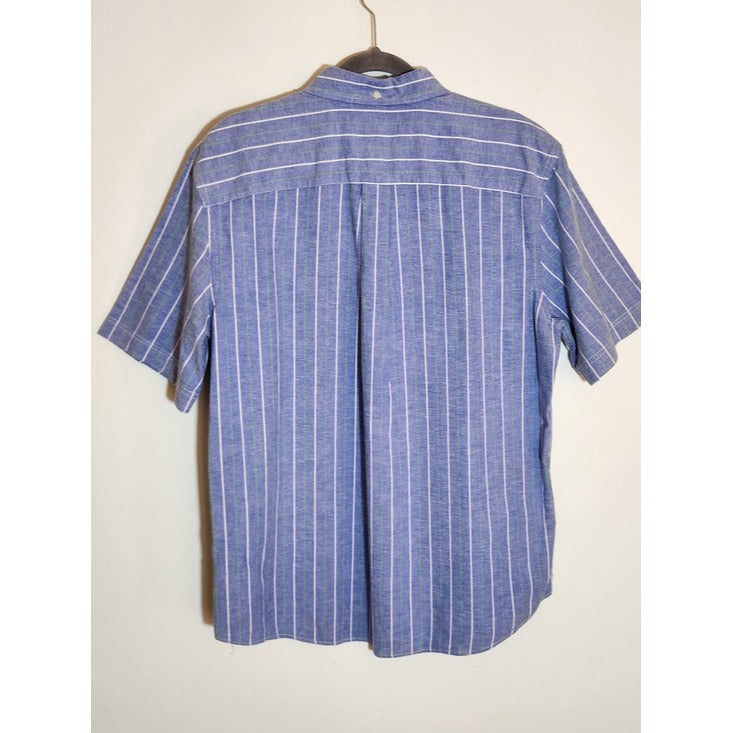 St. John's Bay Light Blue Stripe Button Down Shirt Size Large