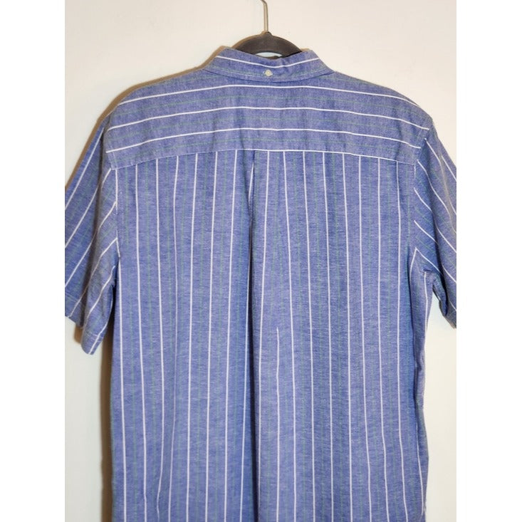 St. John's Bay Light Blue Stripe Button Down Shirt Size Large