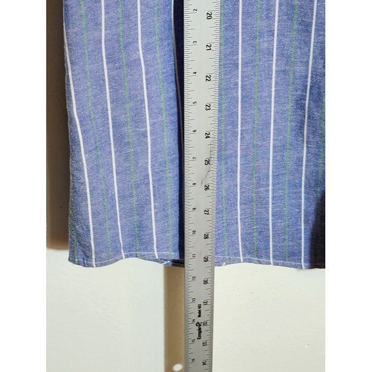 St. John's Bay Light Blue Stripe Button Down Shirt Size Large